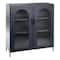 Hello Honey® Solstice 3ft. Black Metal Cabinet with Arched Glass Doors